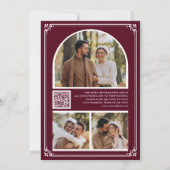 Save The Date Collage de photos de code QR Monogramme Mariage Bo (Dos)