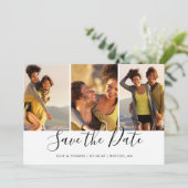 Save The Date Collage de photos de script élégant simple (Debout devant)