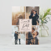 Save The Date Collage d'images moderne rose pâle (Debout devant)