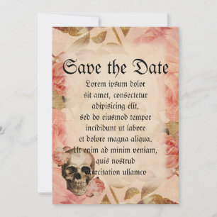 Save The Date Collage du crâne Rosa vintage