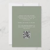 Save The Date Collage minimal de 3 photos QR Code Sage Green (Dos)