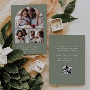Save The Date Collage minimaliste de 3 photos en forme d'arche a