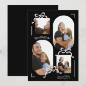 Save The Date collage moderne 4 photo multi-photos arcs noirs (Devant / Derrière)