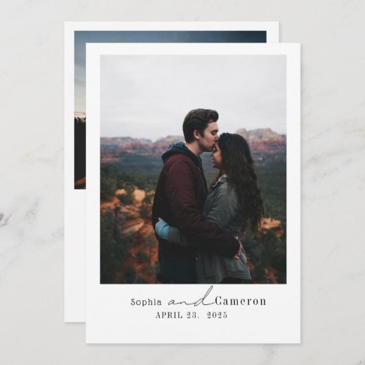 Save The Date Collage moderne simple photo minime unique (Devant / Derrière)