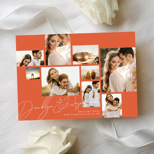 Save The Date Collage moderne Verona Sunset Multi Photo