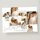 Save The Date Collage noir blanc moderne 9 photo multiple