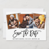 Save The Date Collage photo 3 Écriture Brosse Moderne (Devant)