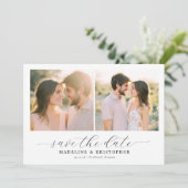 Save The Date Collage photo beige chaud romantique (Debout devant)