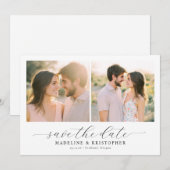 Save The Date Collage photo beige chaud romantique (Devant / Derrière)