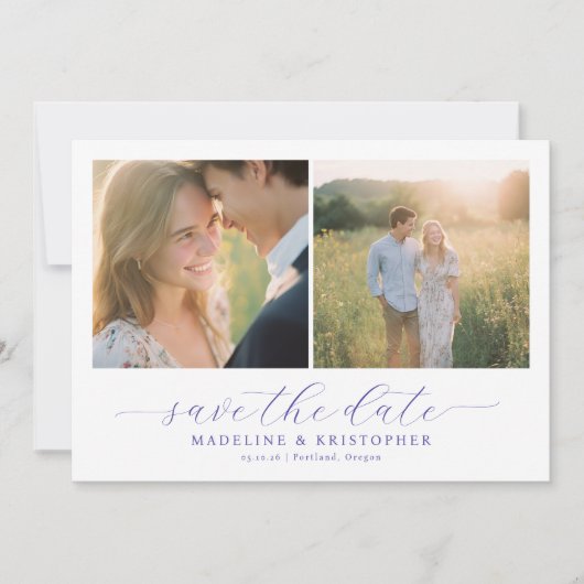 Save The Date Collage photo beige romantique (Devant)