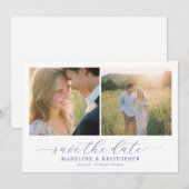 Save The Date Collage photo beige romantique (Devant / Derrière)
