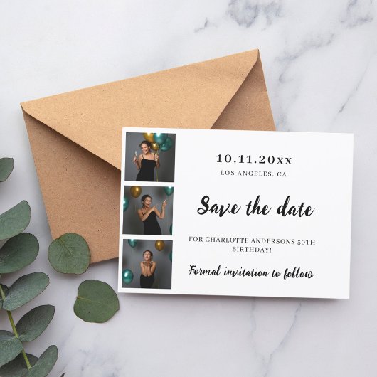 Save The Date Collage photo d'anniversaire