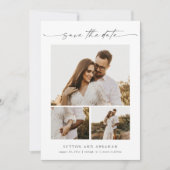 Save The Date Collage photo de 3 Modern Elegant Script (Devant)