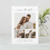 Save The Date Collage photo de 3 Modern Elegant Script (Debout devant)