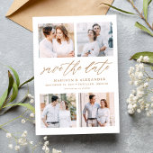 Save The Date Collage photo de 4 Elegant Script Gold
