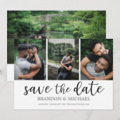 Save The Date Collage photo de script moderne LGBTQ (Devant / Derrière)
