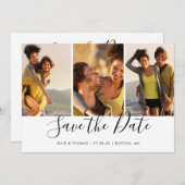 Save The Date Collage photo de script simple et élégant (Devant / Derrière)