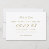 Save The Date Collage photo Elegant Blush et Gold Mariage (Dos)