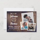 Save The Date Collage photo en bois rustique Mariage élégant (Devant)