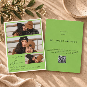 Save The Date Collage photo mariage Chartreuse Enregistrez la da