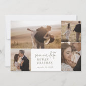 Save The Date Collage photo moderne chic vert et blanc (Devant)