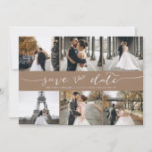 Save The Date Collage photo moderne Enregistrer la date Tan (Devant)