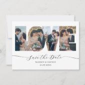 Save The Date Collage Photo Moderne Faire Part Date d'Amour (Devant)