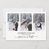 Save The Date Collage photo moderne Monogramme Mariage minimalis (Devant)