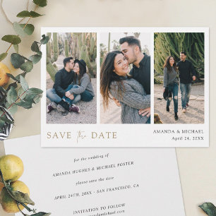 Save The Date Collage photo multi personnalisé simplement chic p