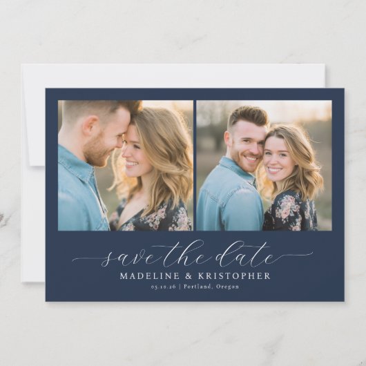 Save The Date Collage photo romantique marine (Devant)