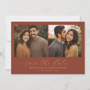 Save The Date Collage photo rustique marron romantique