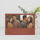 Save The Date Collage photo rustique marron romantique (Debout devant)