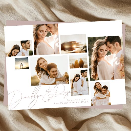 Save The Date Collage rose Rose Dusty Multi Photo