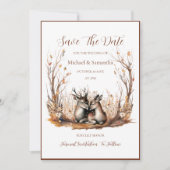 Save The Date Collection de mariage Cerf Rustique Automnal (Devant)