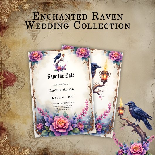 Save The Date Collection de mariage Enchanted Raven Wedding