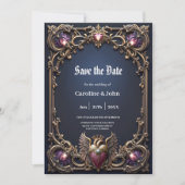 Save The Date Collection de mariage gothique victorien (Devant)
