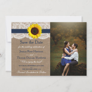 Save The Date Collection de Mariages de tournesol rustique - Mar