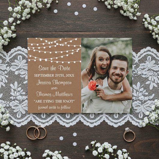 Save The Date Collection de Mariages Rustic Kraft
