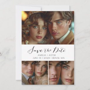 Save The Date Collection photo de script moderne noir blanc