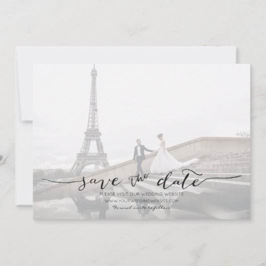 Save The Date Collection photo moderne Enregistrer la date Noir (Dos)