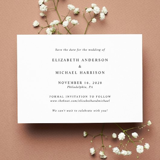 Save The Date Collection photo moderne Mariage de script blanc