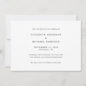 Save The Date Collection photo moderne Mariage de script blanc (Dos)