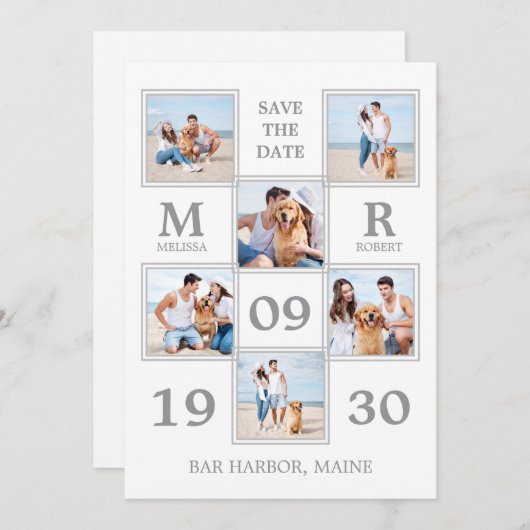 Save The Date Collection photo moderne Mariage unique Enregistre (Devant / Derrière)