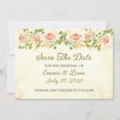 Save The Date Collection Rose Antique - Enregistrer Le Mariage D (Devant)