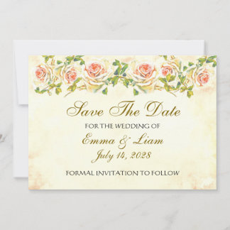 Save The Date Collection Rose Antique - Mariage Enregistrer La D