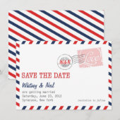 Save The Date Collection Service Postal de Sauvegarde Rouge (Devant / Derrière)
