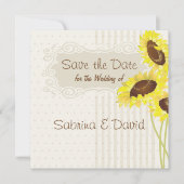 Save The Date Collection Sunflowers And Stripes Enregistrer la d (Devant)