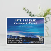 Save The Date Colorado Mountain Mariage Travel QR Code (Debout devant)