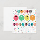 Save The Date Colorful Happy 70e anniversaire (Devant / Derrière)