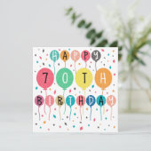 Save The Date Colorful Happy 70e anniversaire (Debout devant)